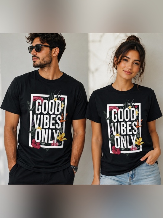 Gildan Other - DOM it's about the Art "Good Vibes Only" Graphic Mens Black T-Shirt Size S
